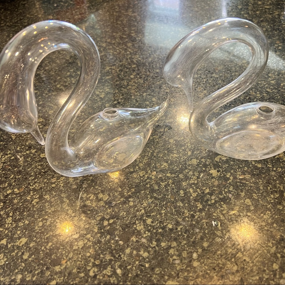 Set of two vintage swan vases